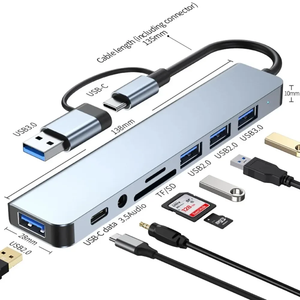 Usb C Docking Hub - Hub de USB-C 8 en 2