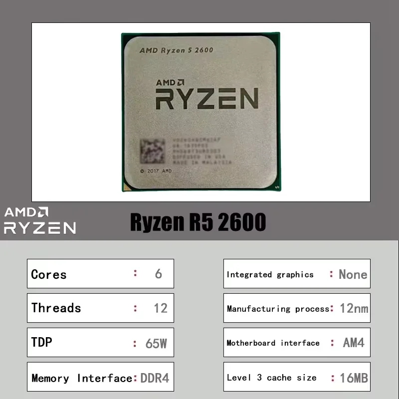 Procesador AMD Ryzen 5 2600 R5 - Amd Cpu Ryzen 5 reseña y precio