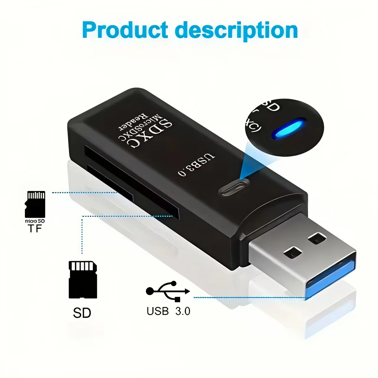 2 in 1 USB 3.0 Card Reader Mic - Laptop Related Accessories reseña y precio