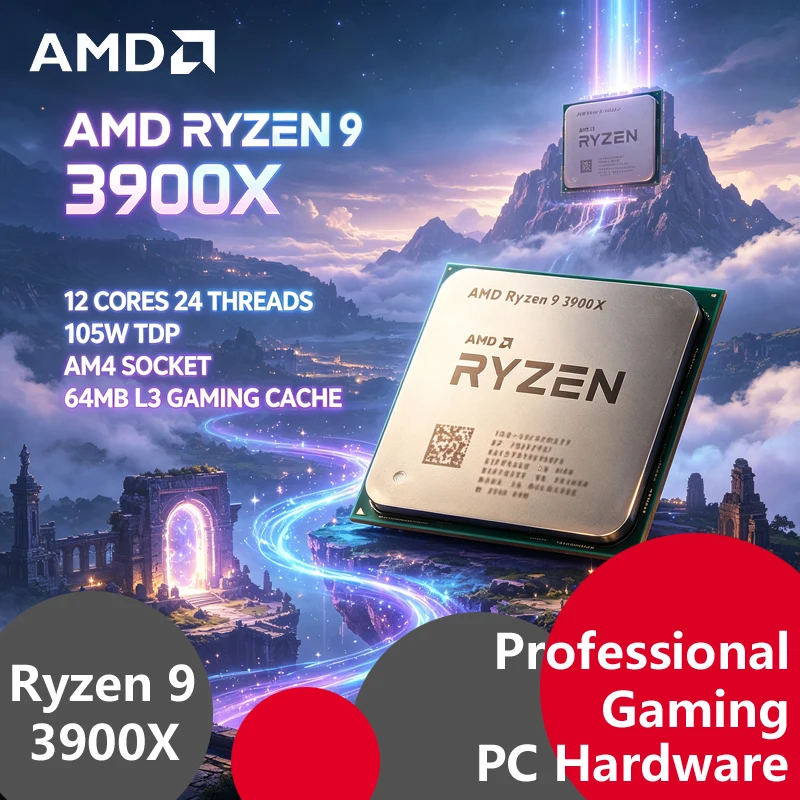 CPU AMD Ryzen 9 3900X (Tray, D - Amd Cpu Ryzen 9 reseña y precio