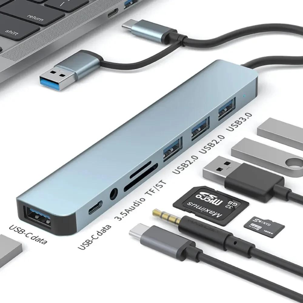 Hub de USB-C 8 en 2 con lector - Usb C Docking Hub reseña y precio
