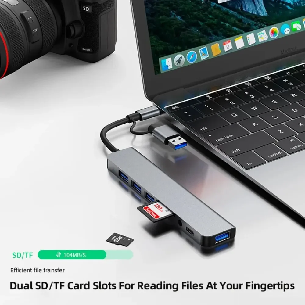 Hub de USB-C 8 en 2 con lector - Usb C Docking Hub reseña y precio