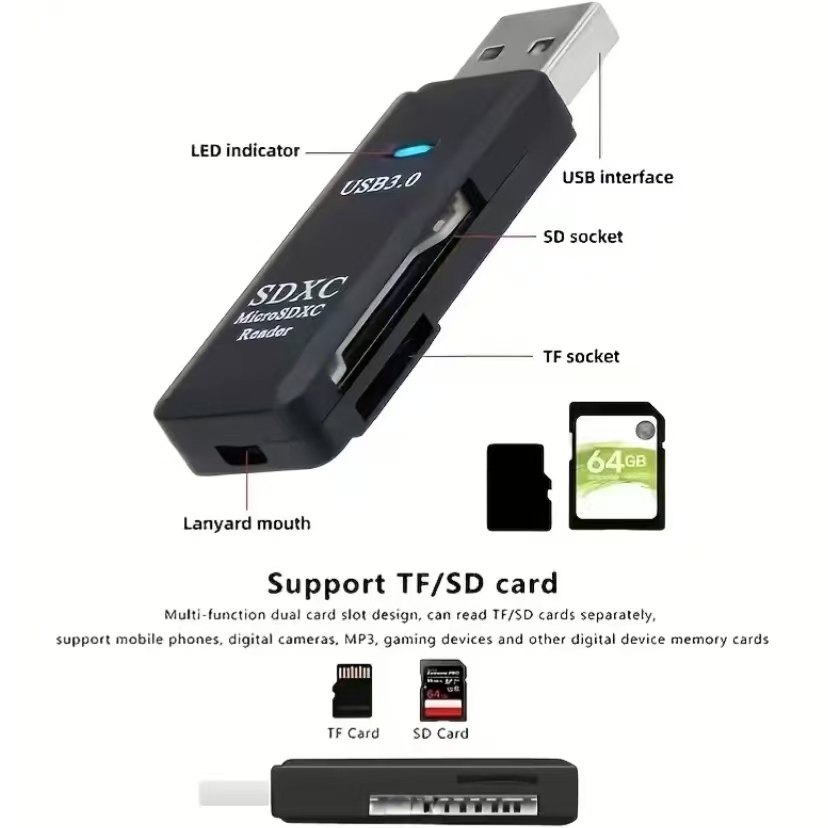 2 in 1 USB 3.0 Card Reader Mic - Laptop Related Accessories reseña y precio